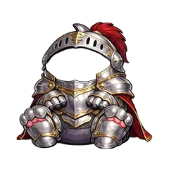 Steel armor outfit on mole mascot