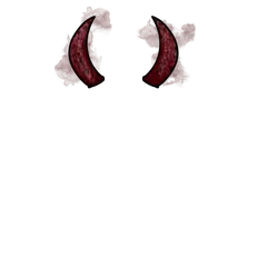 Demon horn accessory on mole mascot