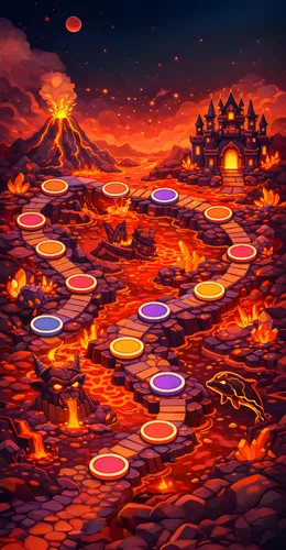 Volcanic Forge world map in Arithmia math game