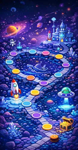 Celestial Reach world map in Arithmia math game